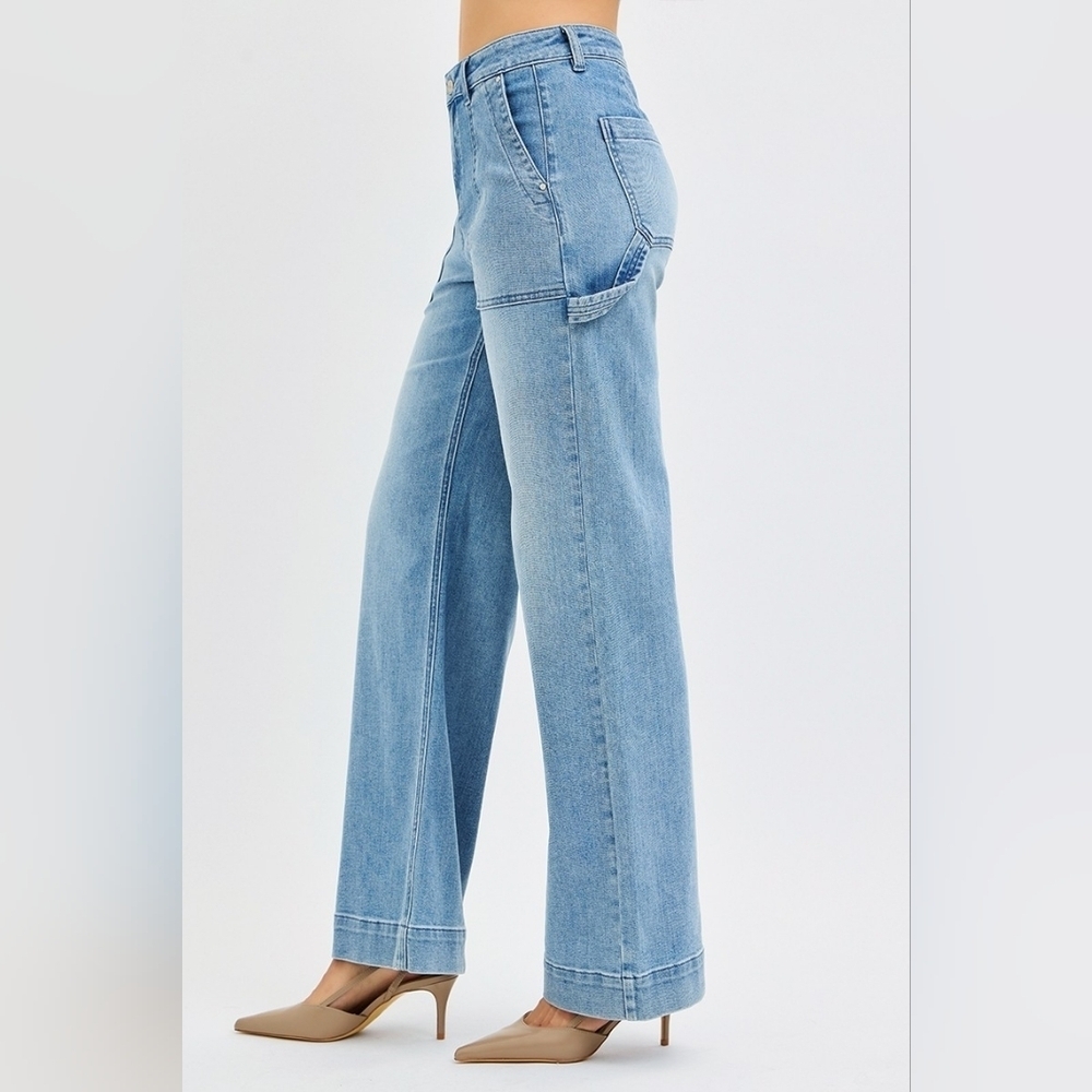 RISEN Women's Straight Leg Utility Jeans Patch Pocket Cargo Gorpcore Various NEW - Picture 6 of 12